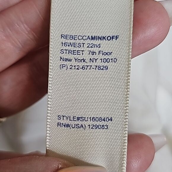 Rebecca Minkoff White Moto Jacket assymetric zip linen blend small - Picture 6 of 9